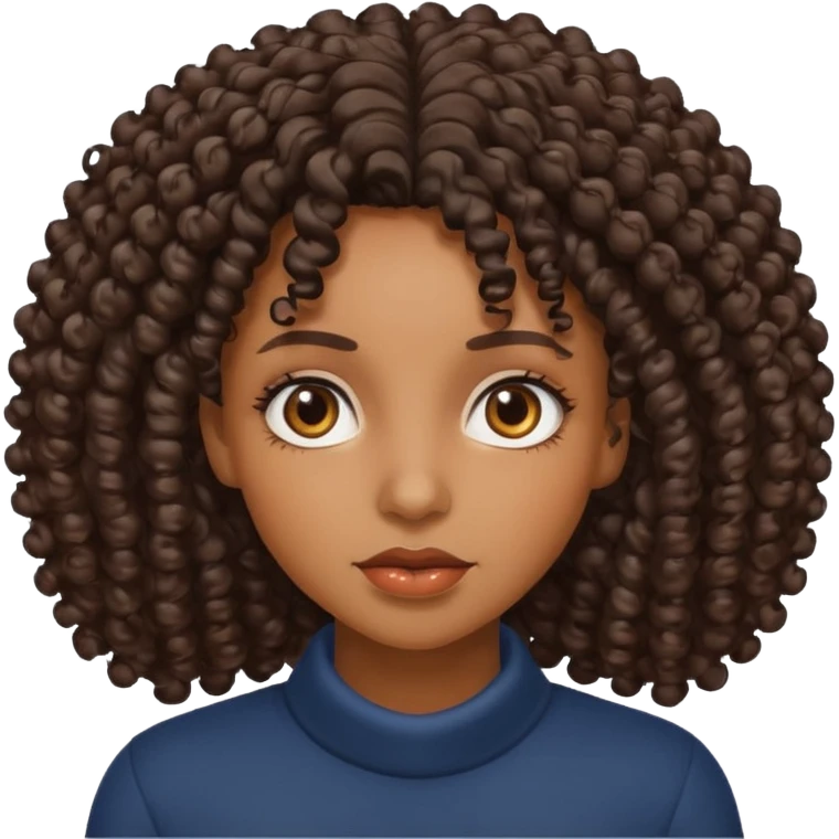 black female specializing in many things with curly hair emoji