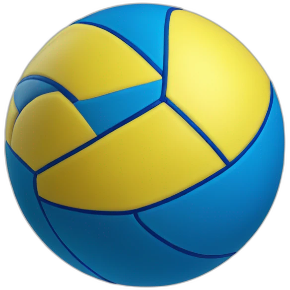Ballon de volleyball bleu et jaune emoji