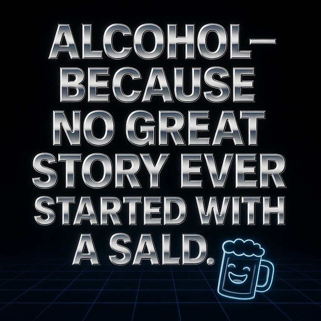 Simplify the vaporwave card: use a minimal neon grid background, one drink icon, and bold chrome text for the quote. Remove extra graphics and keep the color palette clean and limited. emoji