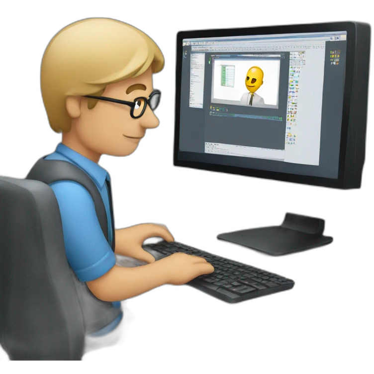 Man at the computer emoji