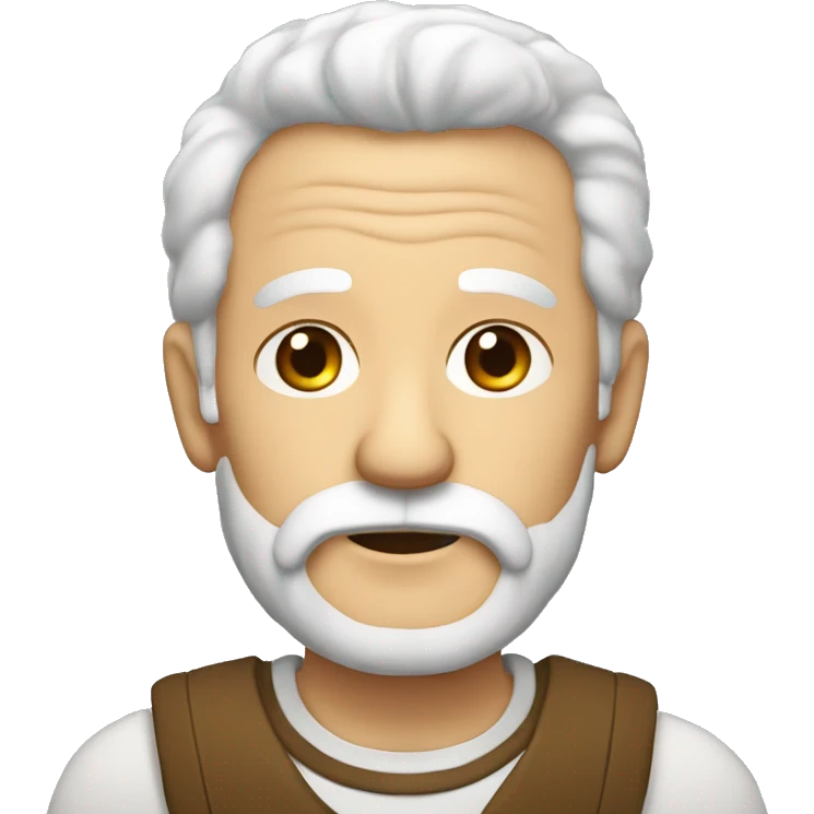 anciano con barba larga y blanca y corona emoji