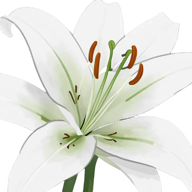 white Lily flower emoji