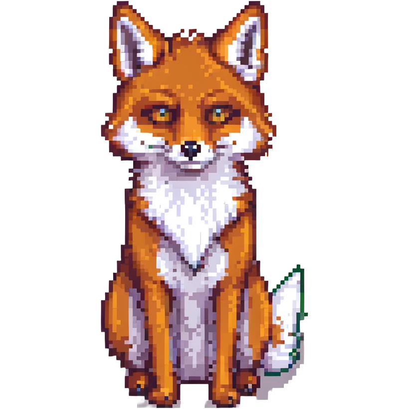 fox with disgusted expression, pixel art style, warm colors emoji