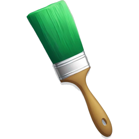 paint brush and colors green emoji