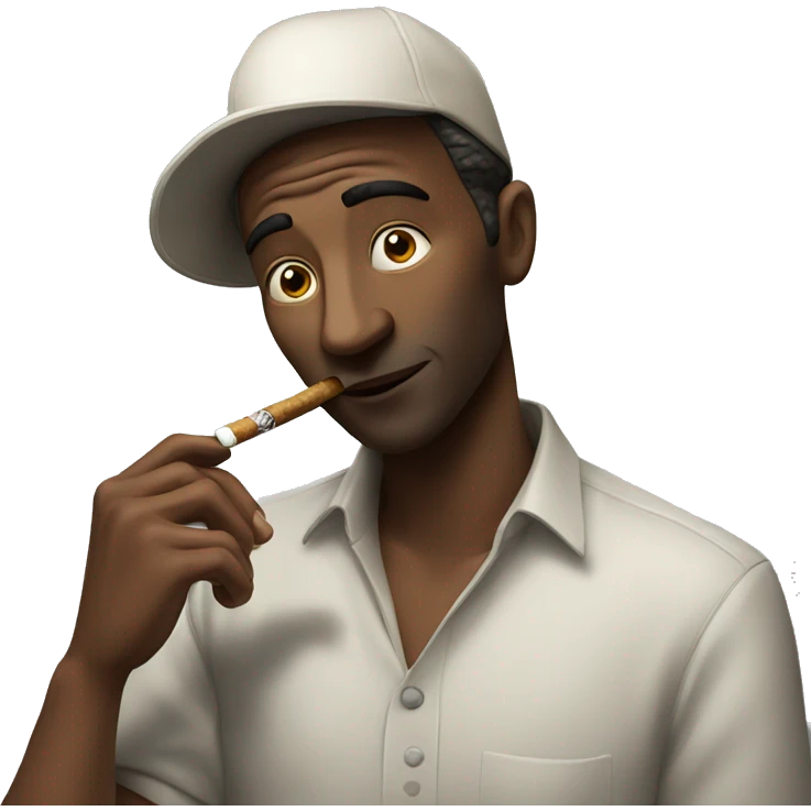 man smoking a swisher emoji