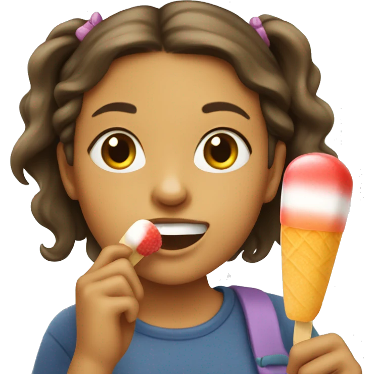 Girl eating popsicles  emoji