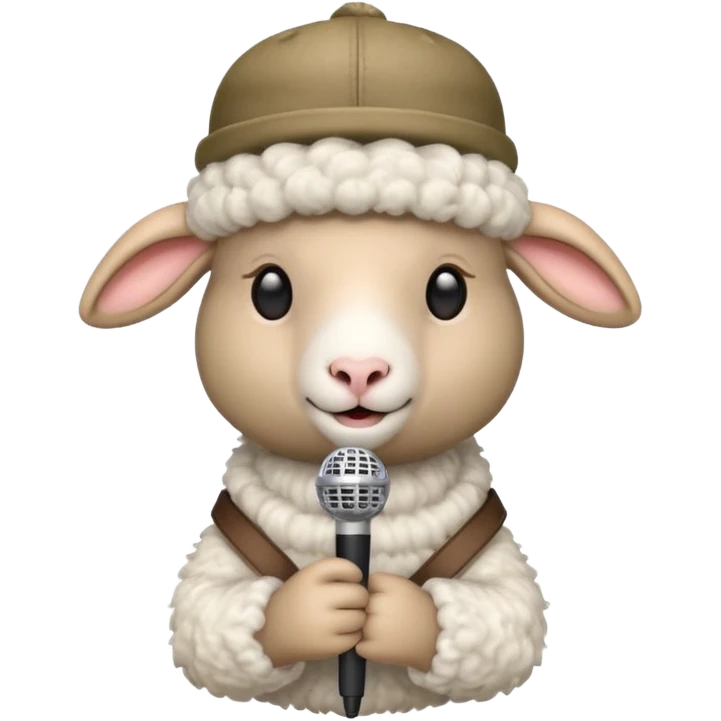 sheep with microphone and hat emoji