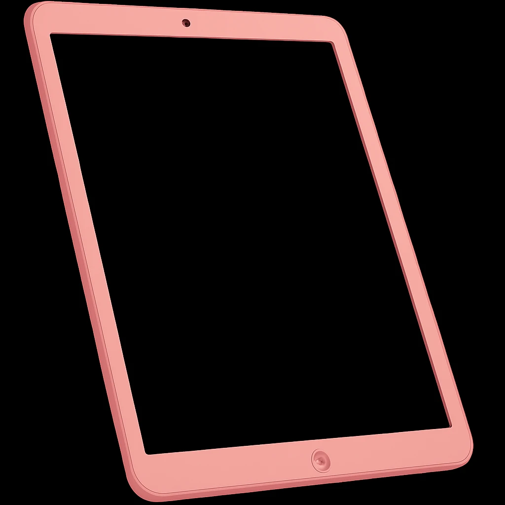 Change the iPad color to pink, keep the style and background as is. The style of the original image should be preserved. emoji