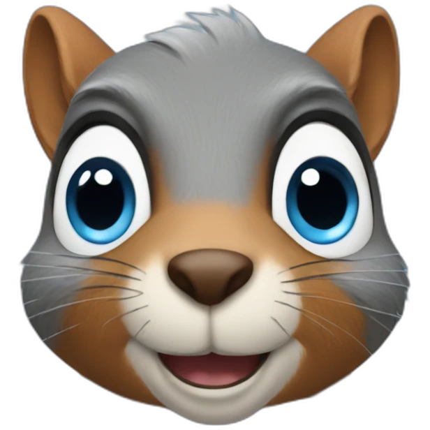 A squirrel with blue tears in his eyes emoji