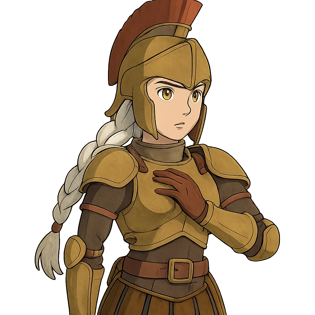female, wearing reach spartan armor default, long white braid hair, gold yellow eyes, attention pose emoji