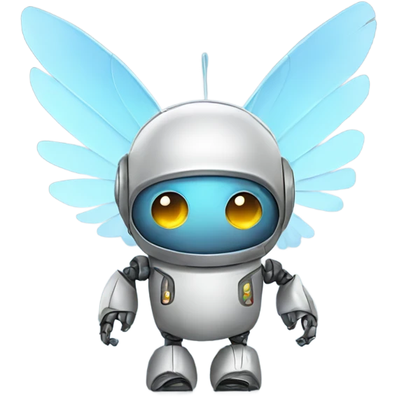 cute robot with wings emoji