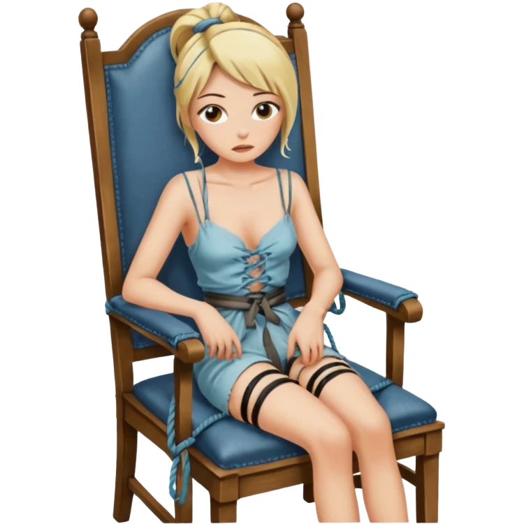 woman tied up in a chair emoji