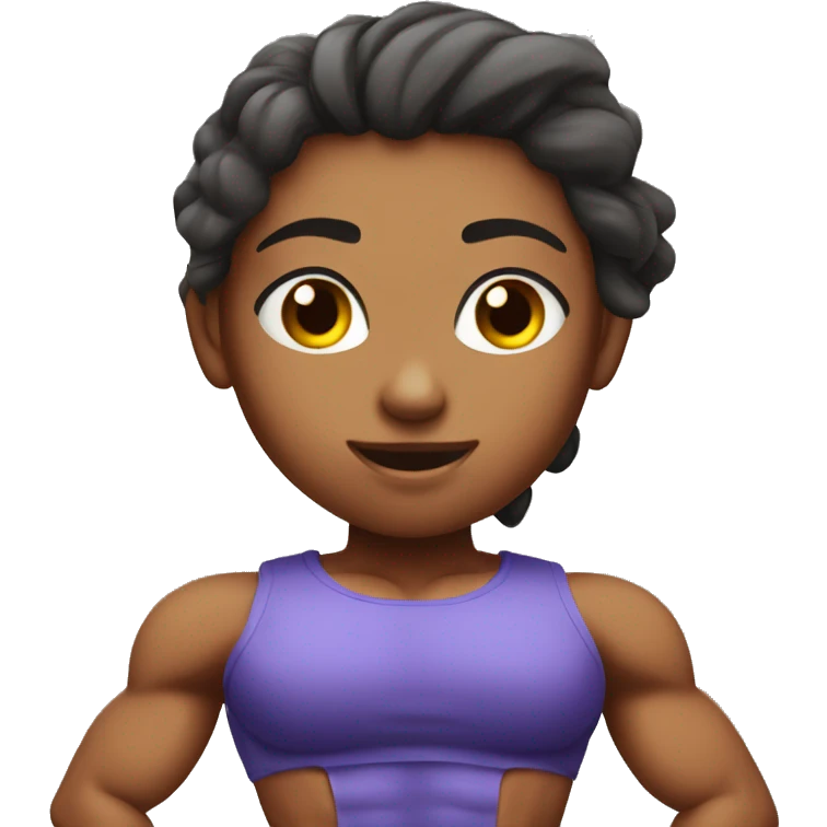 Strong muscle girl with chiseled abs emoji