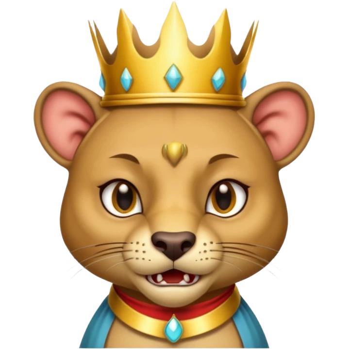 Fossa animal wearing a crown is angry emoji