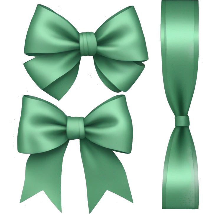 Olive green bow on mint green bow emoji