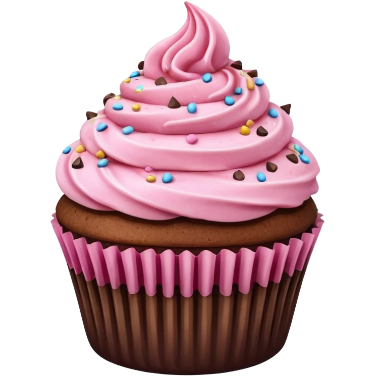 Cupcake with pink icing emoji