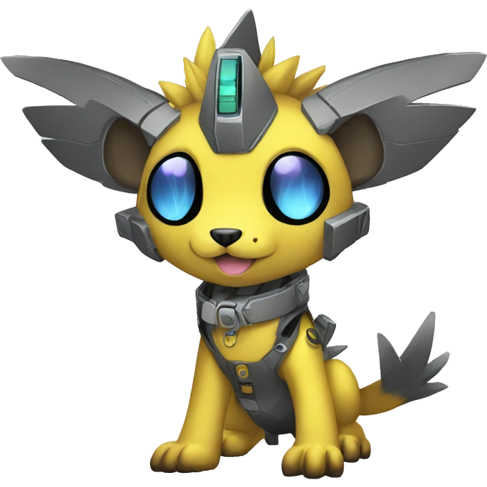 cute cool edgy futuristic punk Digimon-Fakemon-animal full body emoji