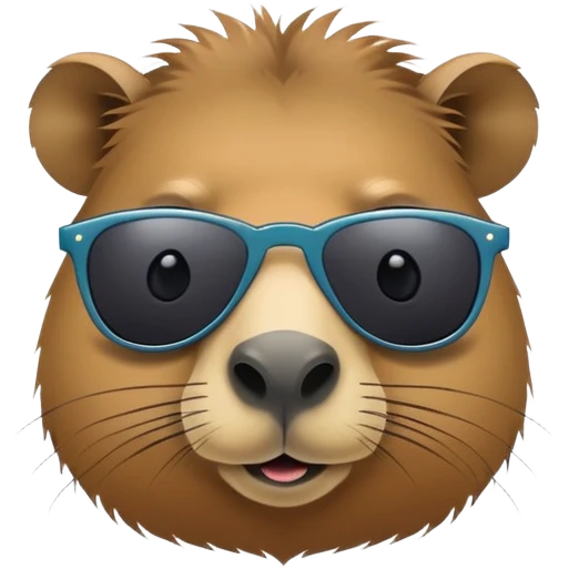 cool capybara wearing fashionable dark sunglasses emoji