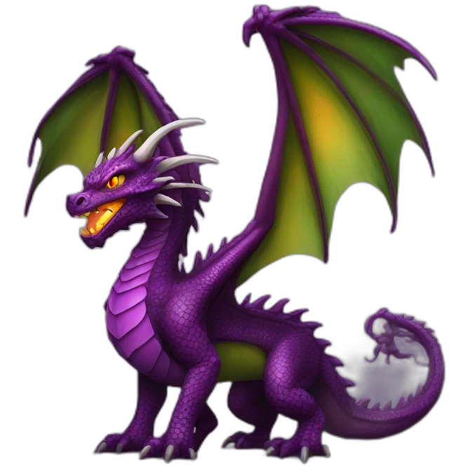 fire-deep-purple-dragon-with-green-eyed emoji