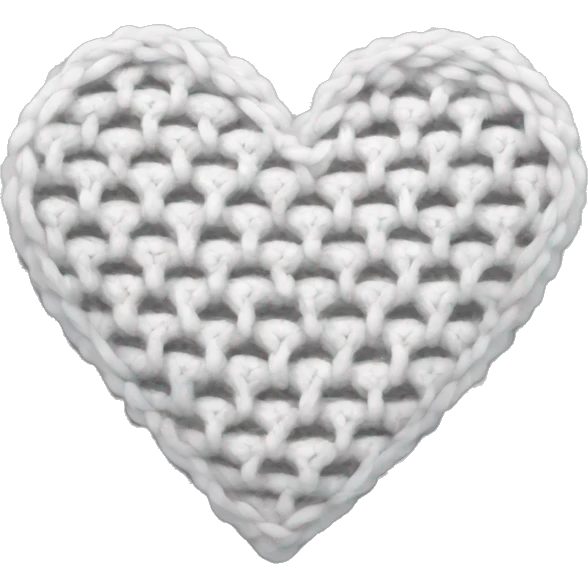 White knitted heart emoji