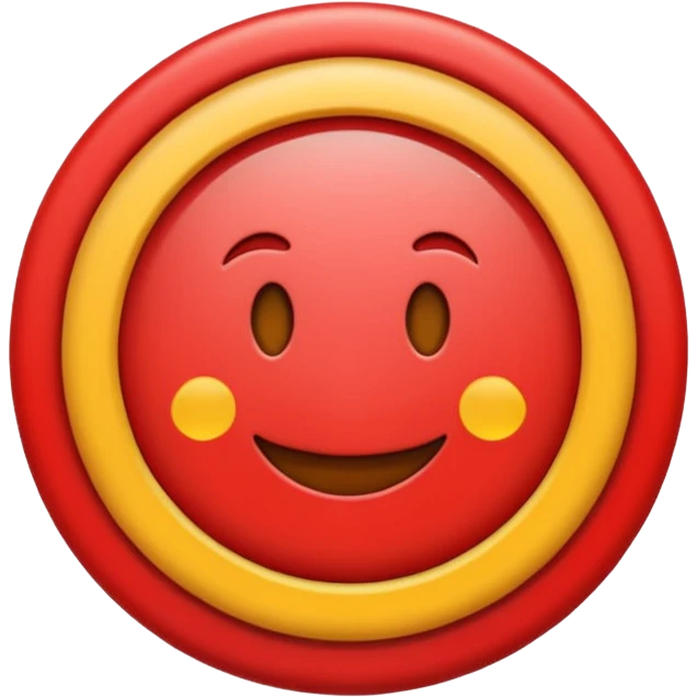 Emoji estilo vectorial de un sol rojo , en el centro un círculo blanco con borde rojo y una letra U roja gruesa. Diseño simple, colores sólidos, sin texto adicional, fondo transparente, estilo emoji oficial. emoji