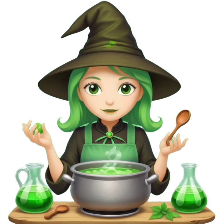 green witch cooking potion emoji