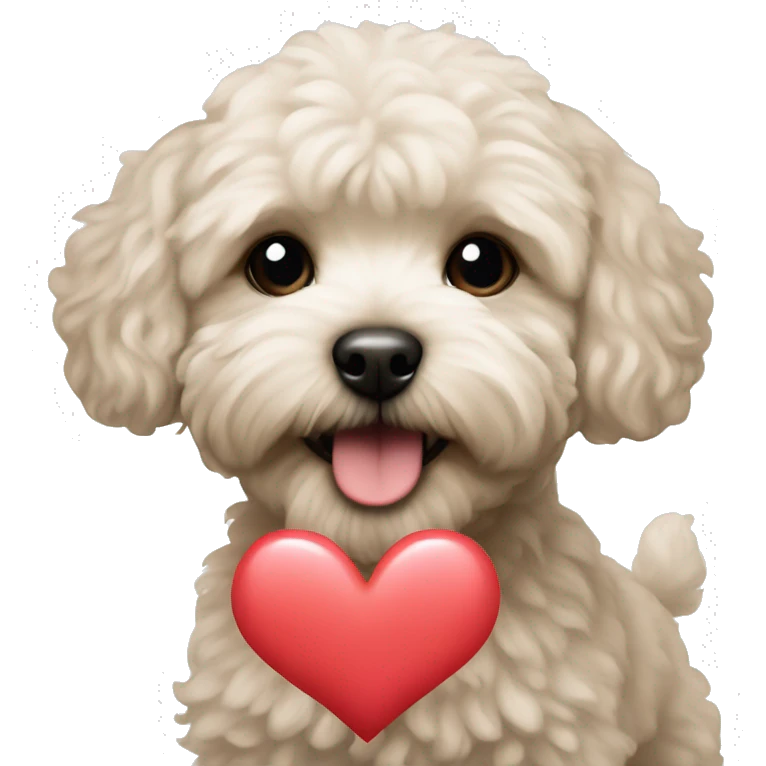 Maltipoo with heart emoji