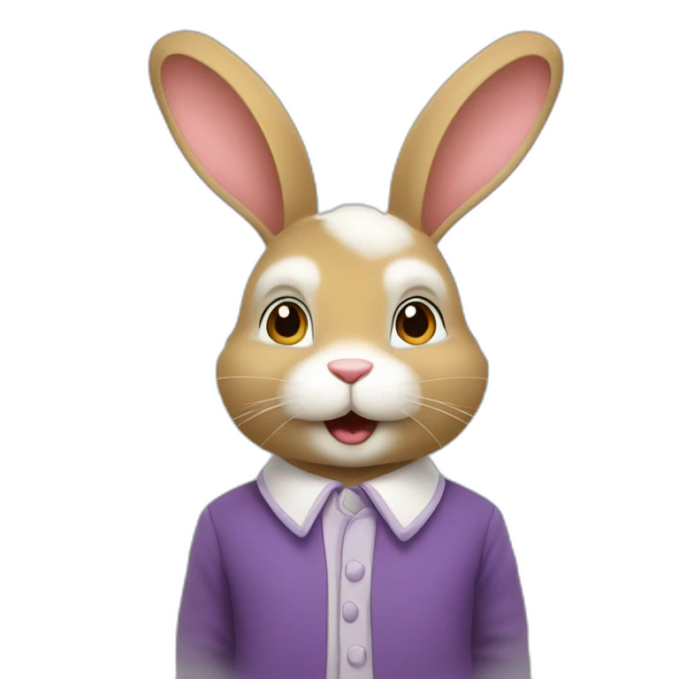 Lapin qui tien un cœur emoji