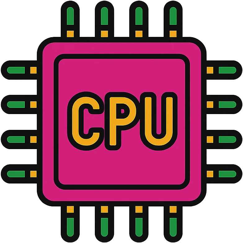 A detailed illustration of a CPU emoji