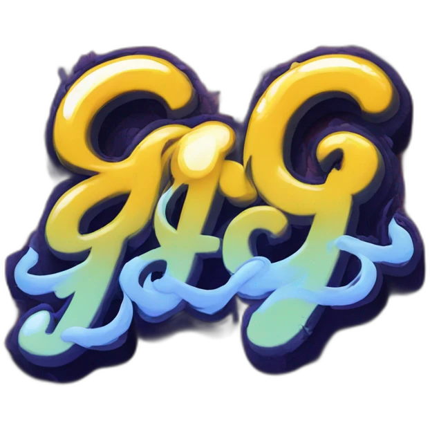 graffiti of the words "GG" emoji