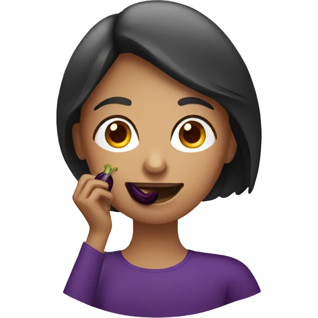 Women eating aubergines  emoji