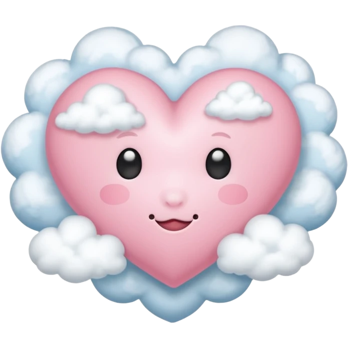 light pink heart with clouds emoji