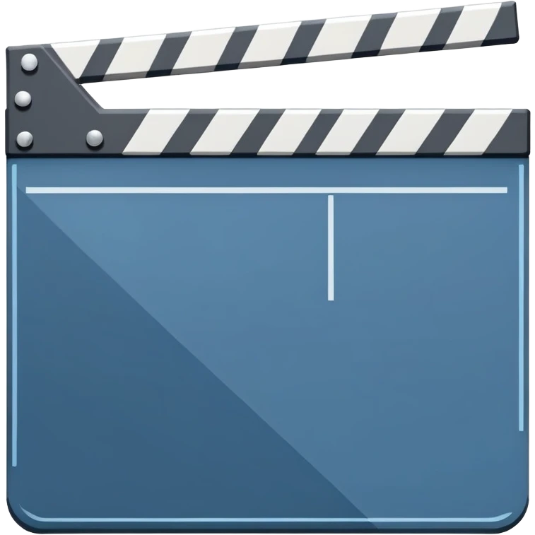 flat design movie slate with geometric shape and one diagonal line emoji