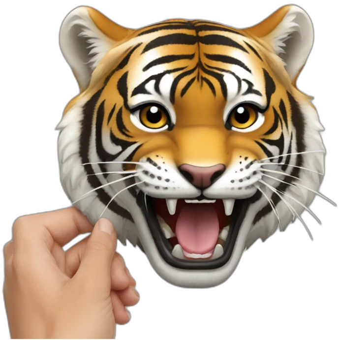 Tigre qui mange Macron emoji