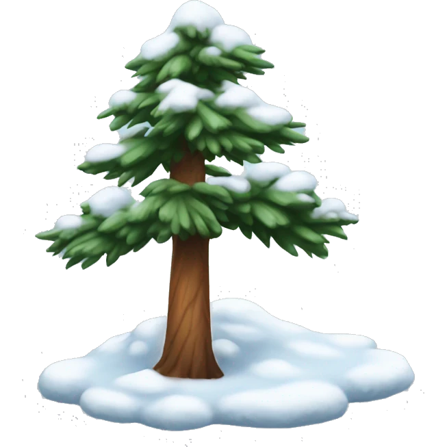 Pine tree with snow emoji