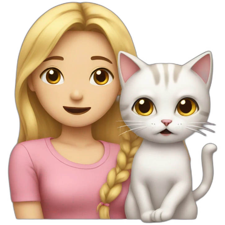 Girl and cat arguing meme emoji
