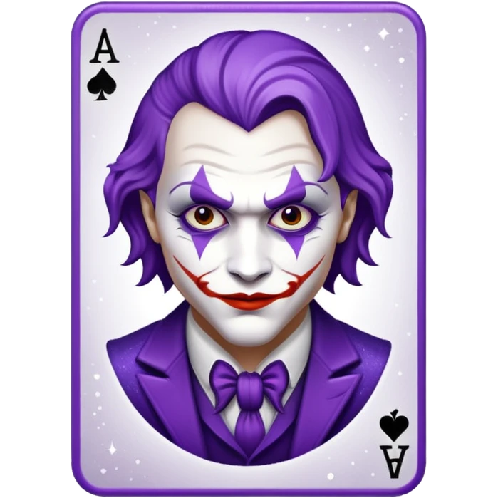 Glitter Purple and White Joker Gangster Card emoji