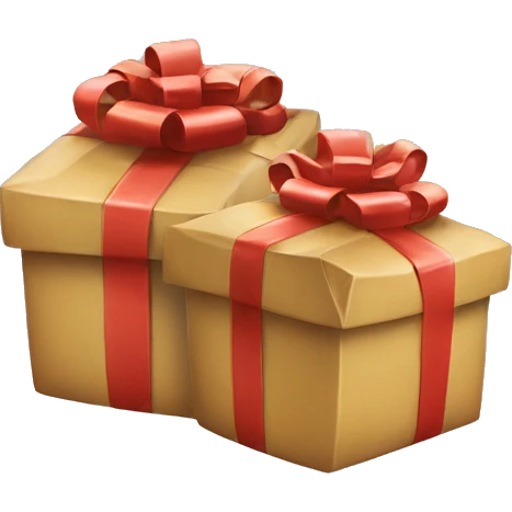 Two gift packages emoji