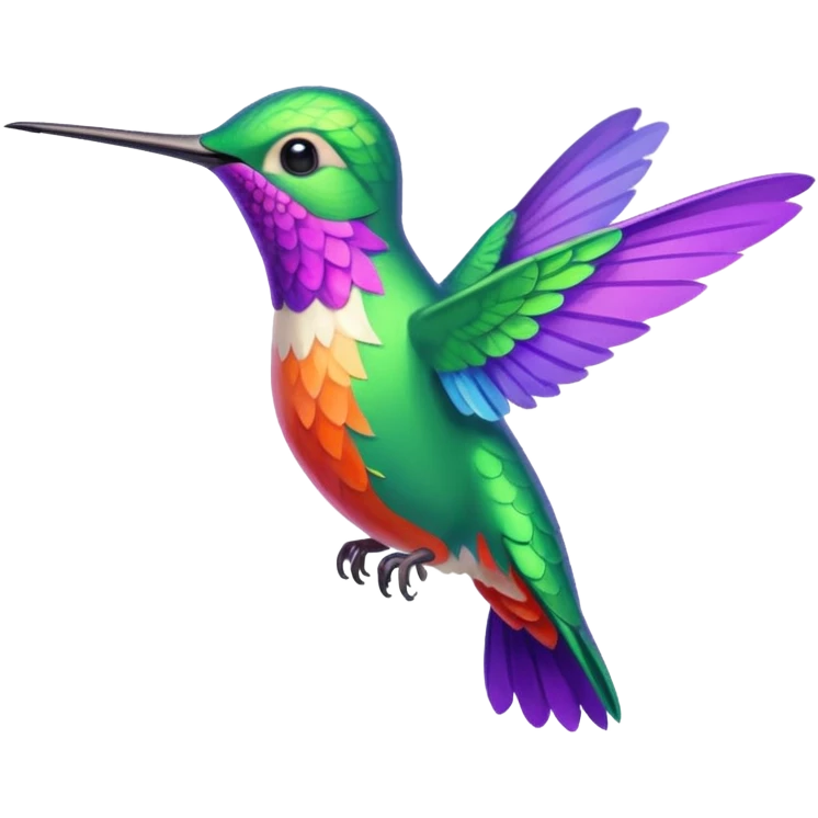 a colibri hummingbird, bright and cheerful emoji style, minimal background emoji