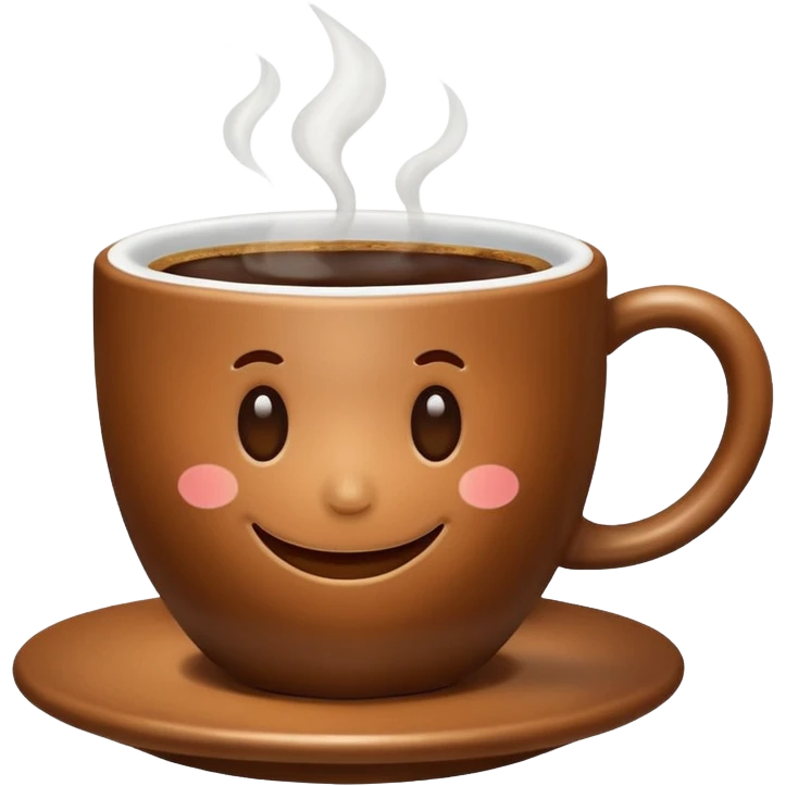 a cute cup of coffee with a smile, without the plate under the cup emoji