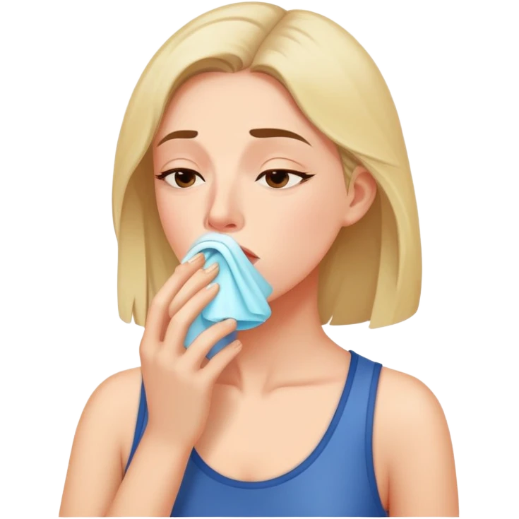 Lady inhaling and smelling the air really really deeply, with a feverish intensity emoji