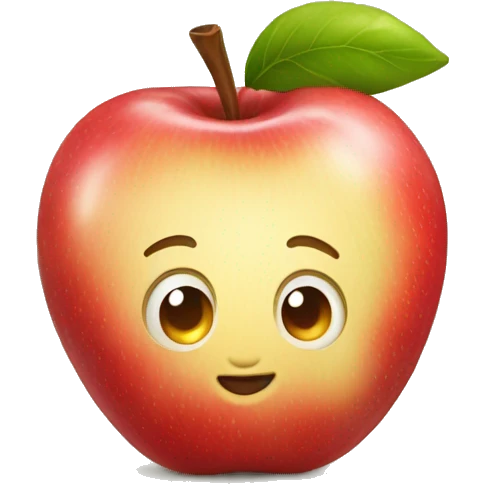 Cute little apple fruit emoji