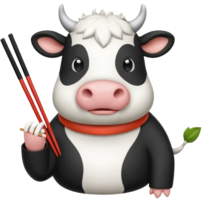 Cow eating sushi  emoji