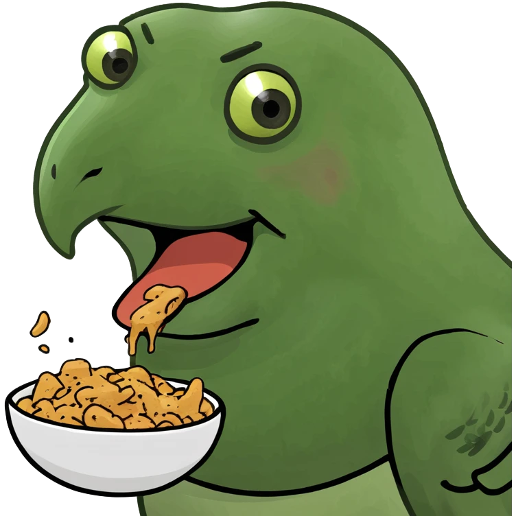 A pigeon choking on crumbs emoji