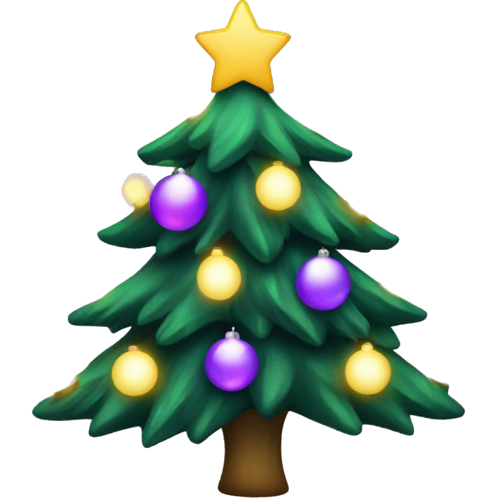 christmas tree with purple lights  emoji