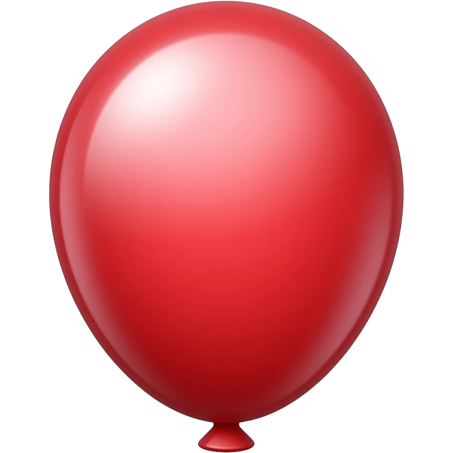 shiny red color oval shape balloon emoji