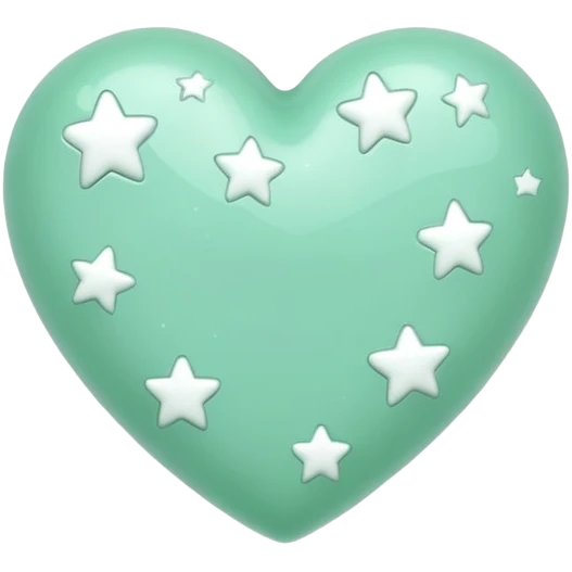 Mint green heart with stars emoji