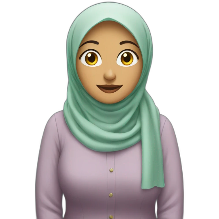 hijabi aunty speaking on stage emoji