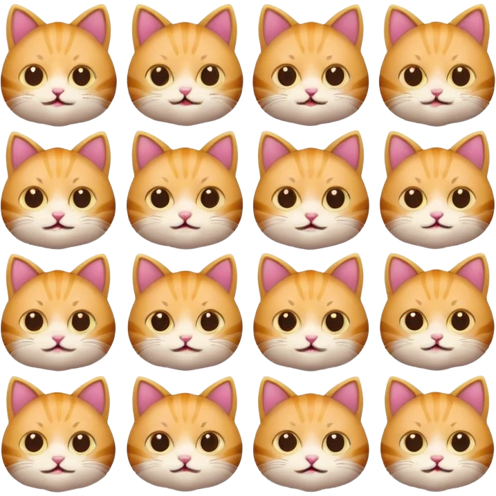 cute and simple cat emoji with various expressions emoji