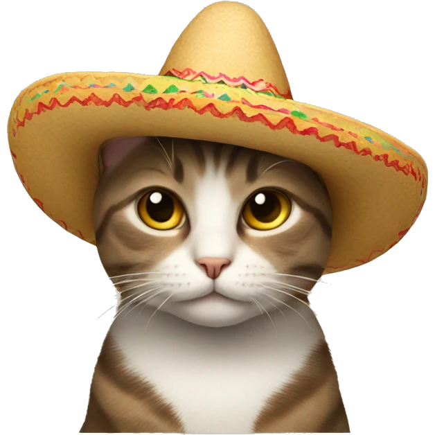 Cat wearing a sombrero emoji